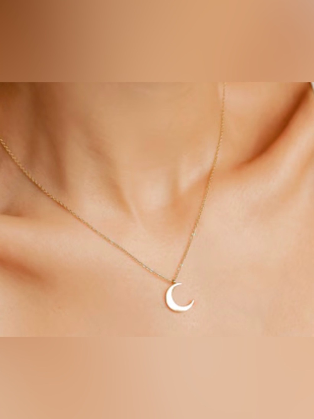 Dainty Gold Crescent Moon Necklace